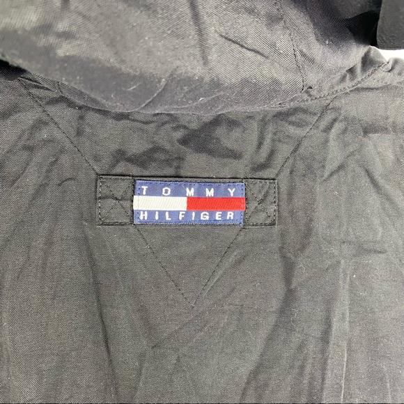 Vintage Tommy Hilfiger Athletic Windbreaker Jacket Hood Pullover Spell Out Small - Picture 8 of 8